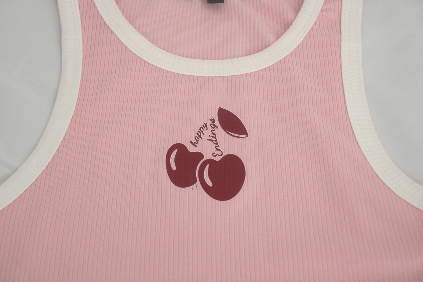 CHERRY TWO TONE TANK TOP PNK