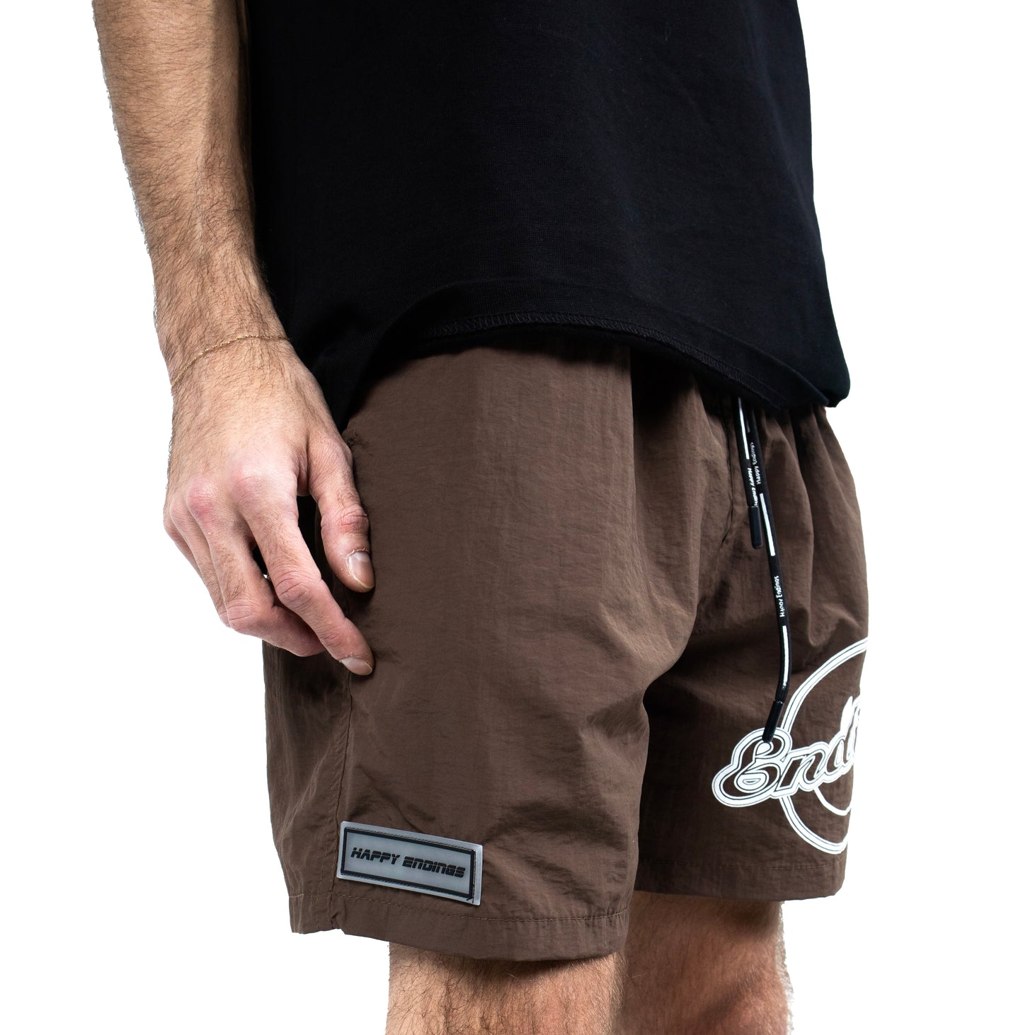 LOGO SHORTS BRWN