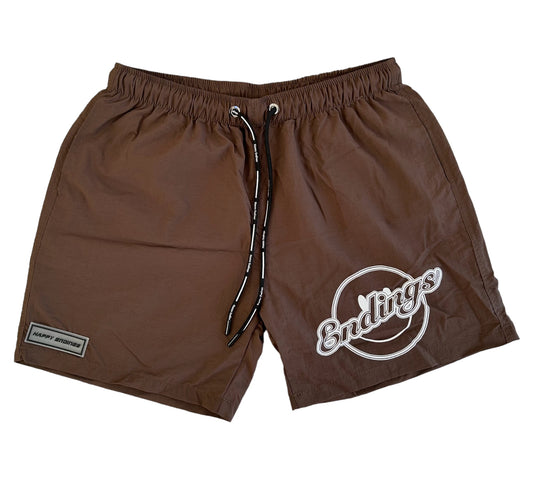 LOGO SHORTS BRWN